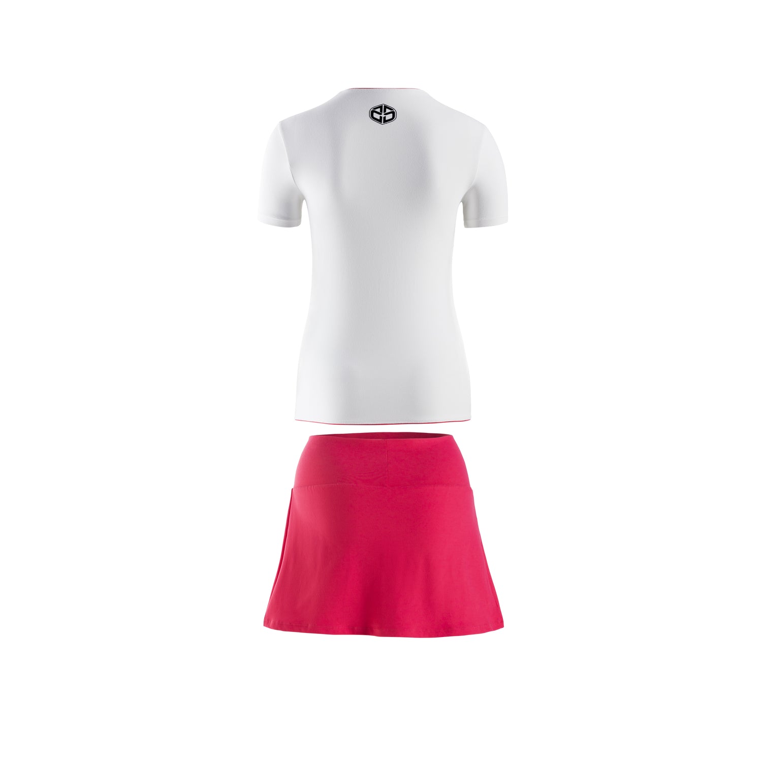 Camiseta Manga Corta Blanca + Falda Roja