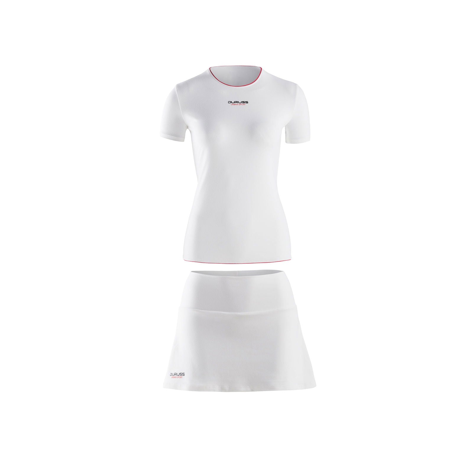 Camiseta Manga Corta Blanca + Falda Blanca - Duruss | Go For It!
