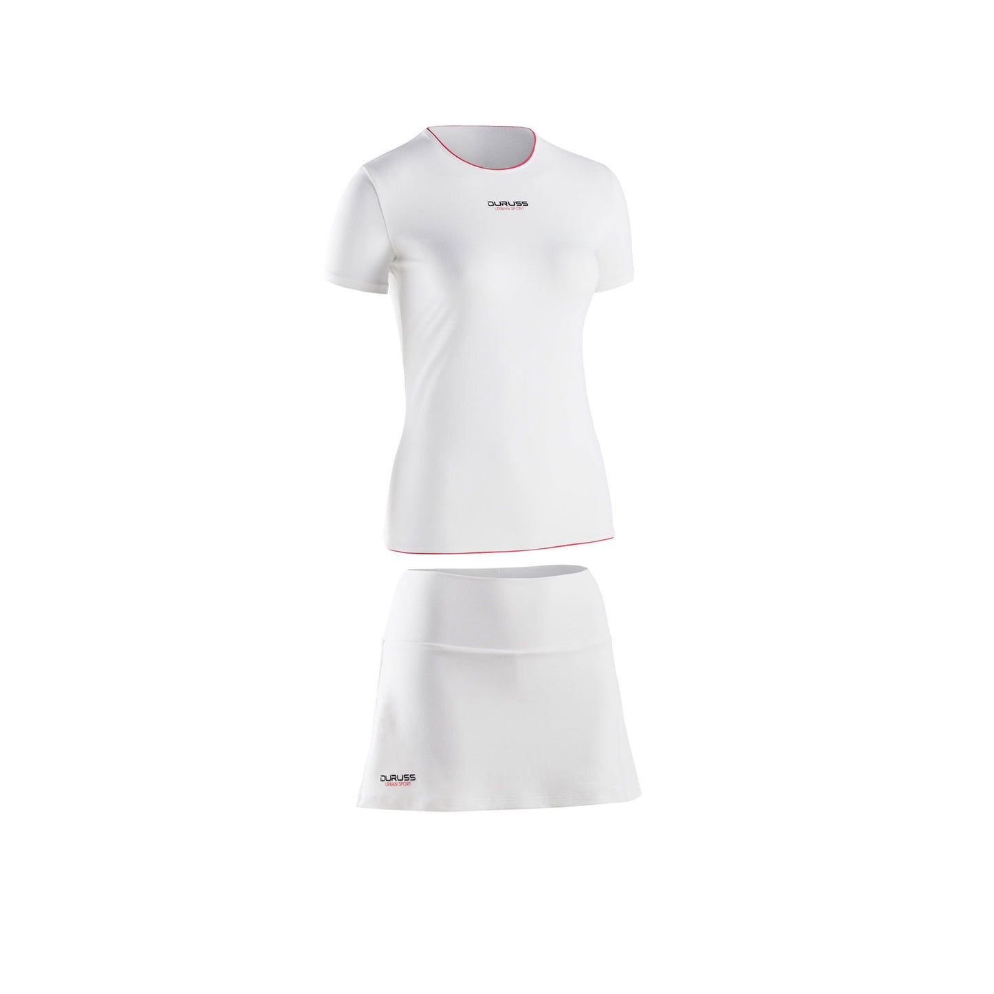 Camiseta Manga Corta Blanca + Falda Blanca - Duruss | Go For It!