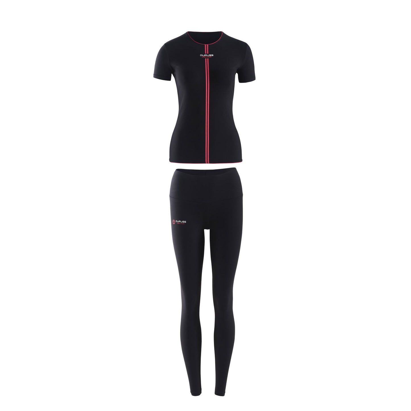 Camiseta Manga Corta Negra + Leggin Largo - Duruss | Go For It!