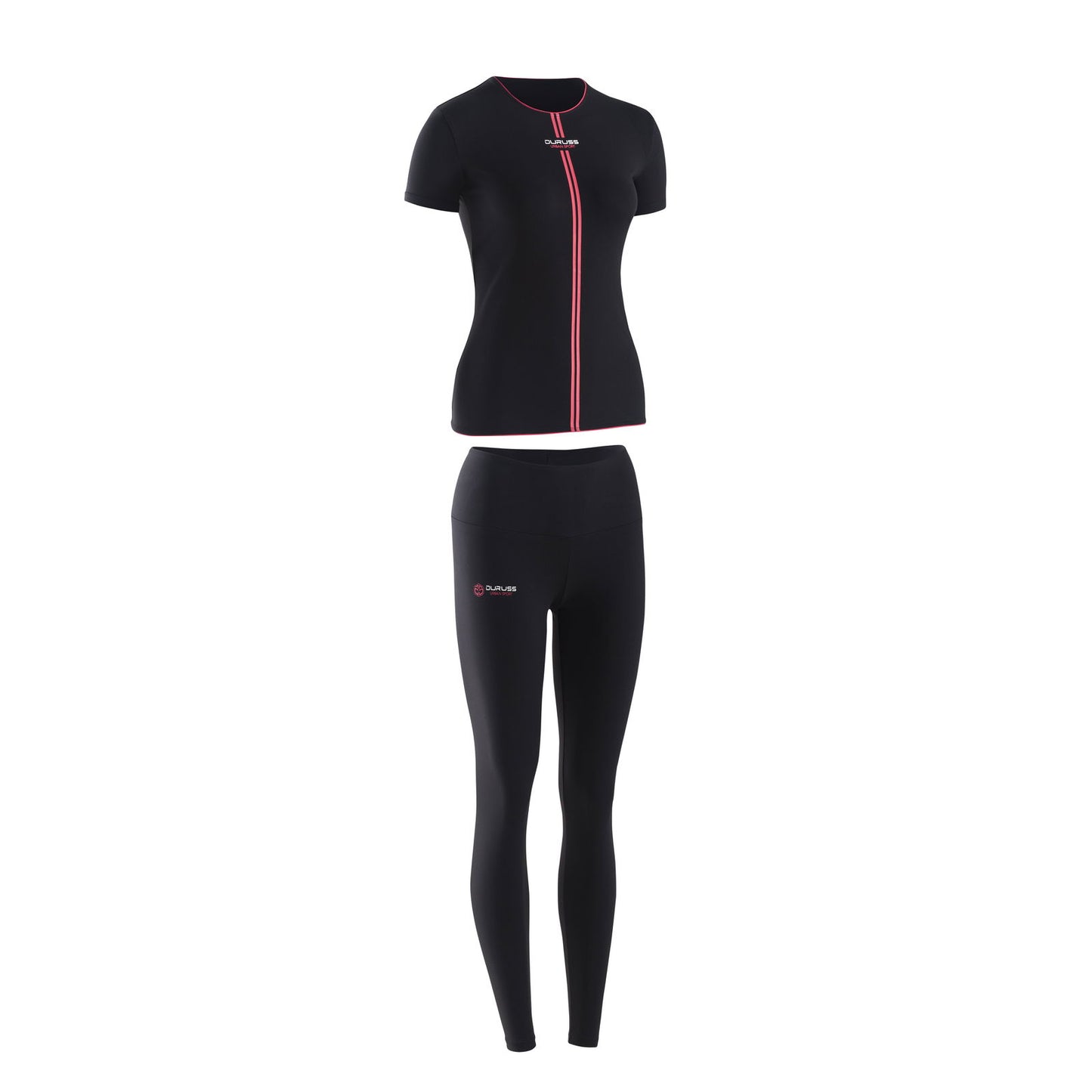 Camiseta Manga Corta Negra + Leggin Largo - Duruss | Go For It!