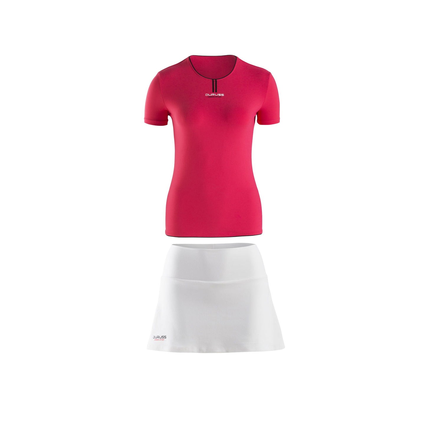Camiseta Manga Corta Roja + Falda Blanca - Duruss | Go For It!