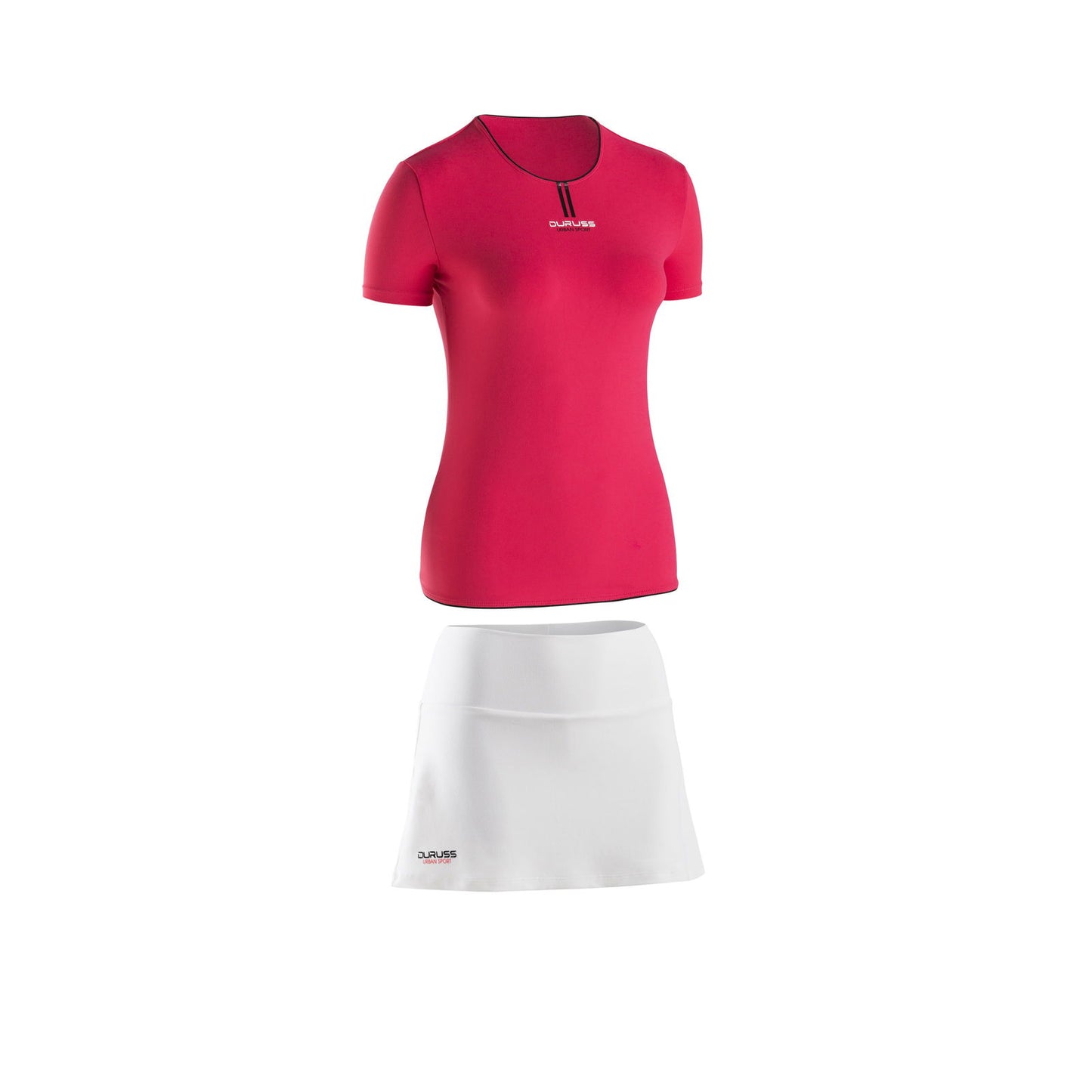 Camiseta Manga Corta Roja + Falda Blanca - Duruss | Go For It!