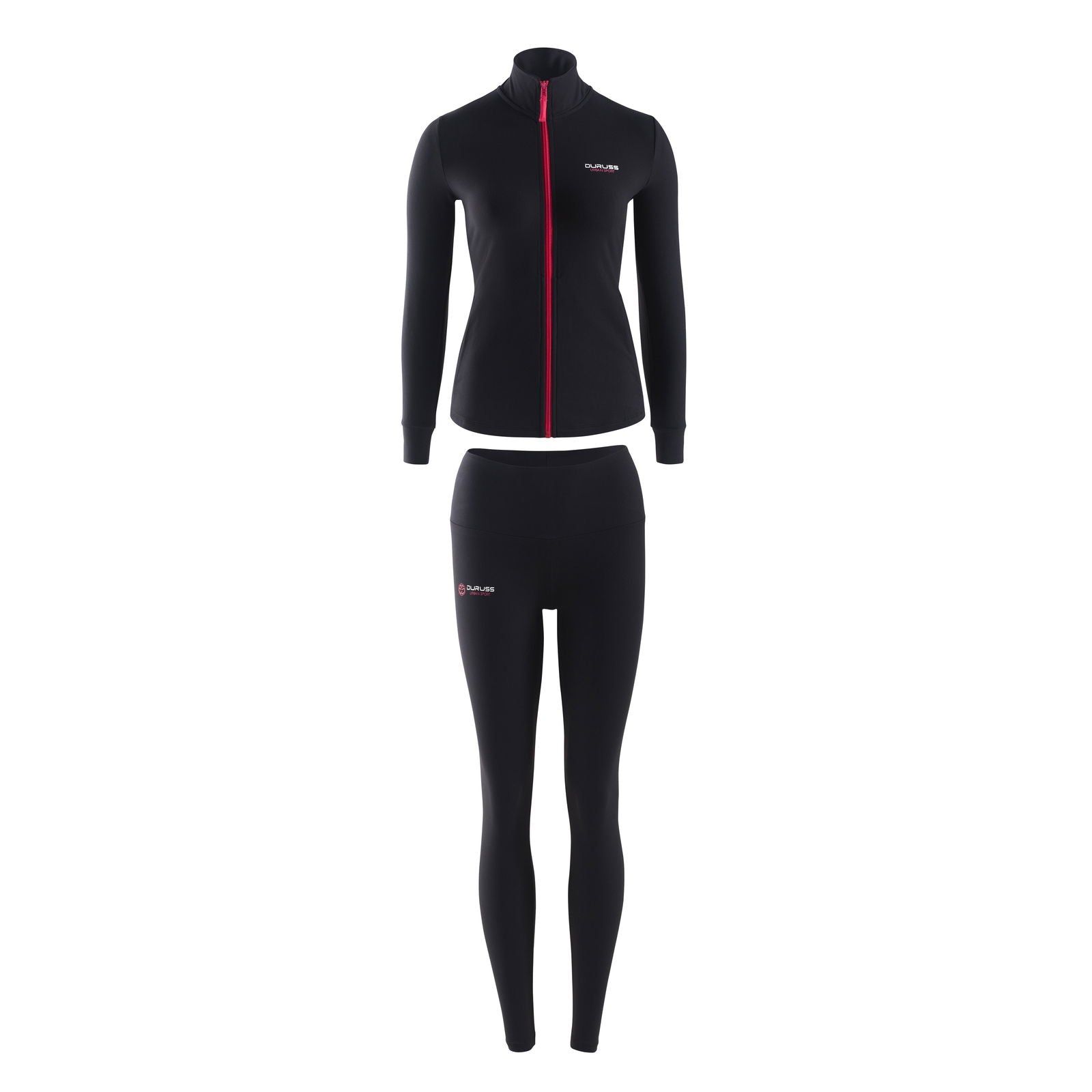 Chaqueta Negra + Camiseta Manga Corta Negra + Leggin Largo - Duruss | Go For It!