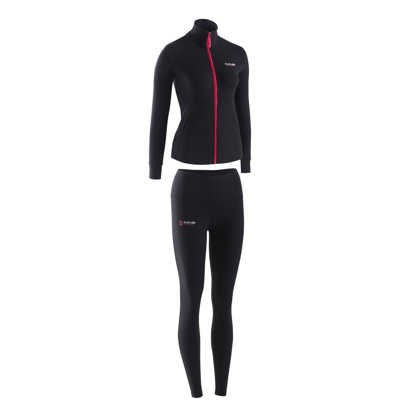 Chaqueta Negra + Camiseta Manga Corta Negra + Leggin Largo - Duruss | Go For It!